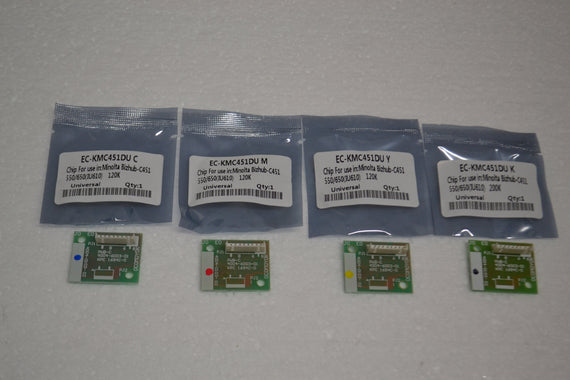 4 x Replacement Drum Reset Chip(CMYK) Konica Minolta Bizhub C451 550 650 (IU-610)
