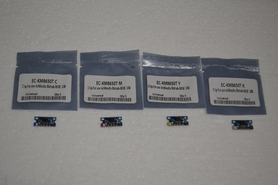4 x Replacement Toner Chip Refill (CMYK) for Konica Minolta Bizhub 8650