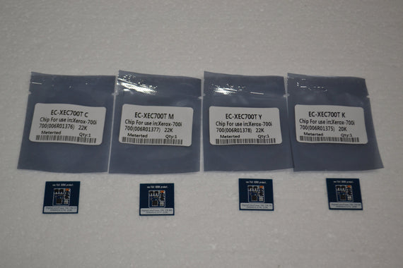 4 x Replacement Toner Refill Chip (CMYK) for Xerox 700i 700 (006R01375-1378) Metered