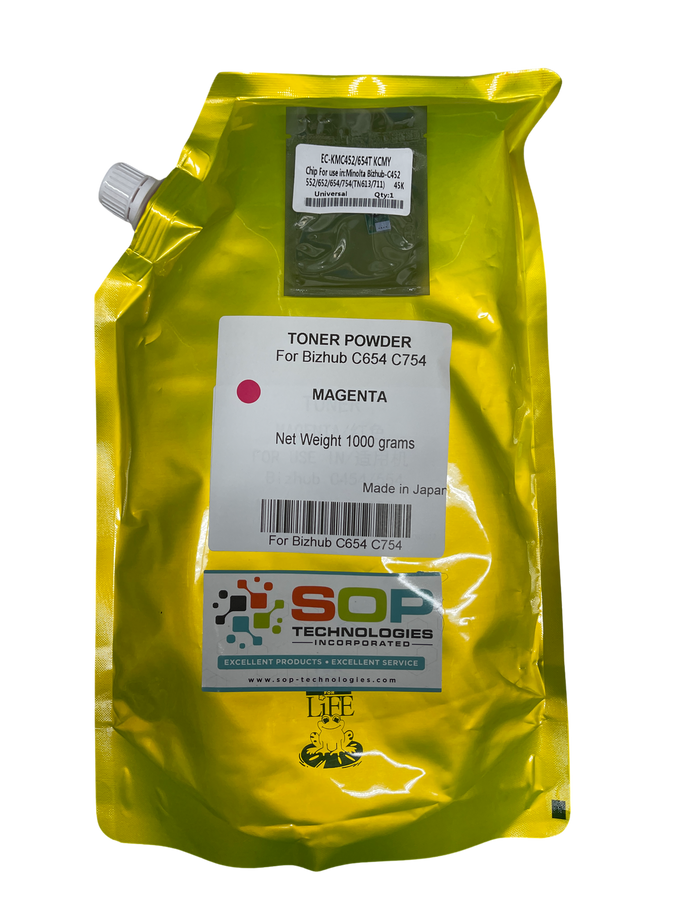 Japan Replacement Toner for Konica Minolta Bizhub C654 C654e C754 C754e -  TN711M Toner Powder 1000 Grams  MAGENTA (Japan Toner) - SOP-TECHNOLOGIES, INC.