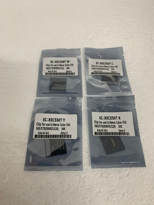 4x Toner Reset Chip for Xerox Color 550 ,560 ,570 (006R01529-006R01532) Europe Version - SOP-TECHNOLOGIES, INC.