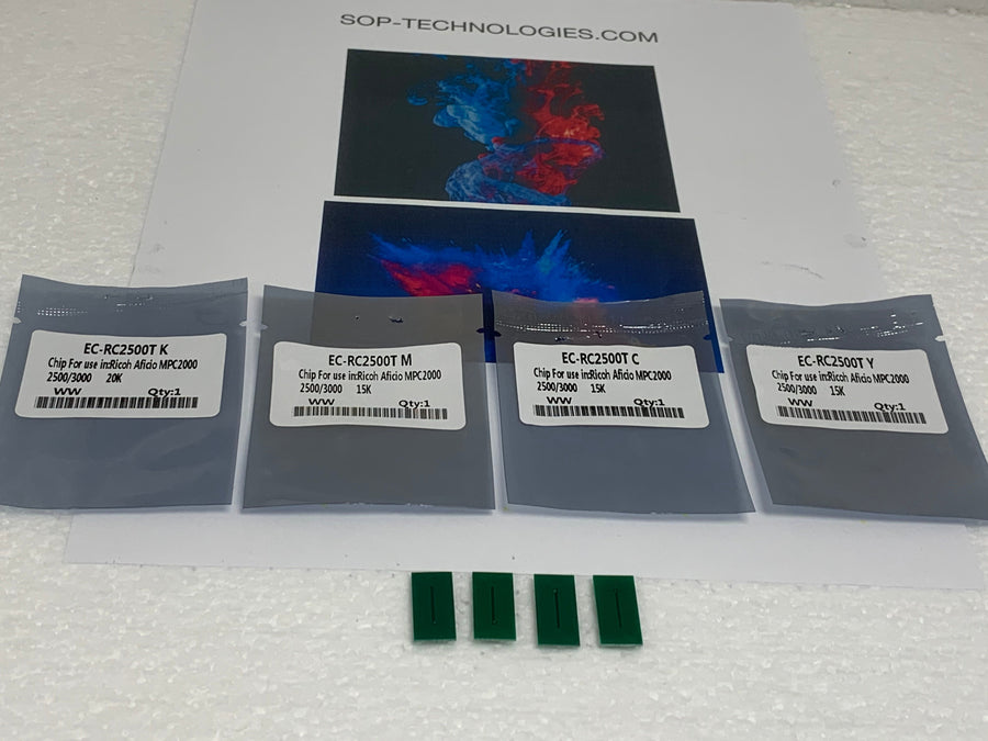 4 x Toner Reset Chip for Ricoh Aficio MPC2000, MPC2500, MPC3000 Printer Refill - SOP-TECHNOLOGIES, INC.