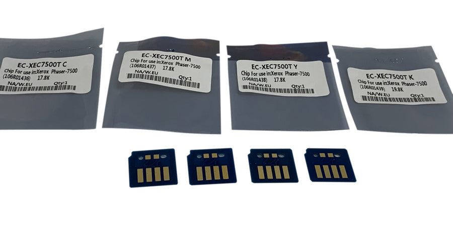 4 x Replacement Toner Chip for Xerox Phaser 7500, 7500N, 7500DN (106R01436 - 1439) SOLD