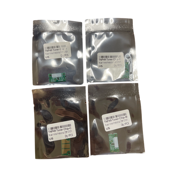 Replacement Toner Chip for Konica Minolta TNP-49 (TNP49) CMYK North American version