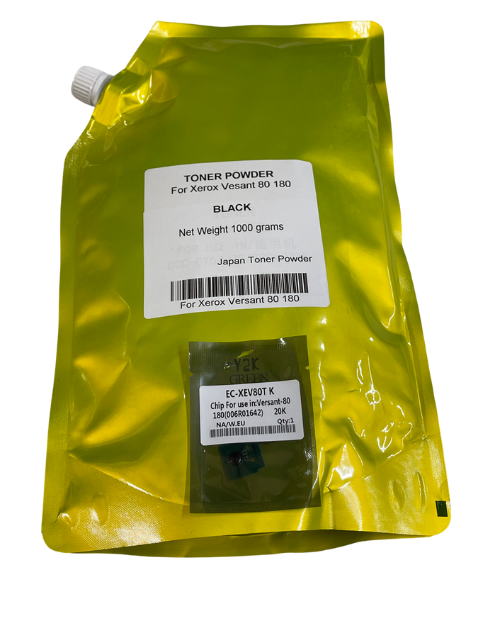 1 KG Japan Replacement Toner for Xerox Versant 80, 180 280  Press Toner non-OEM Japan Powder (1 KL TONER BAG) SOLD chip version 006R01642-45 (Japan Toner)
