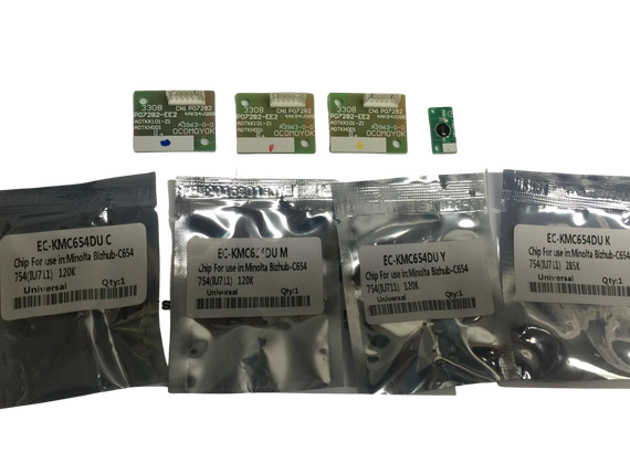 4x Drum Unit Chip Konica Minolta Bizhub C654 C654e C754 C754e DR-711 RESET DRUM